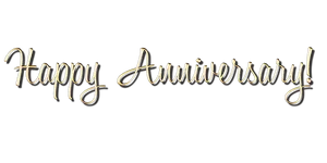 Happy Anniversary Golden Script PNG Image