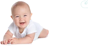 Happy Baby Crawling White Background PNG Image