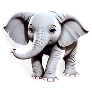 Happy Baby Elephant Design Png 06122024 PNG Image