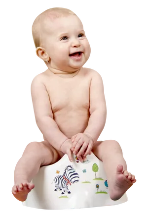 Happy Baby On Potty Chair PNG Image