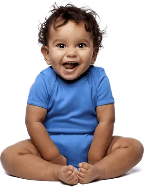 Happy Babyin Blue Onesie PNG