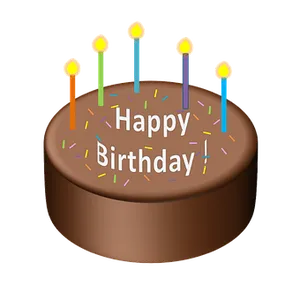 Happy Birthday Cake With Candles PNG Image