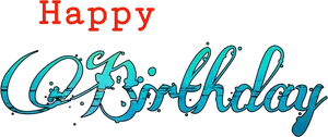 Happy Birthday Calligraphy Text PNG Image