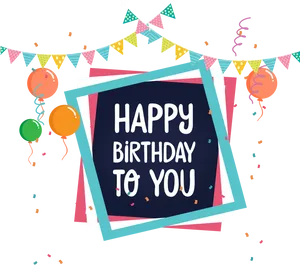 Happy Birthday Celebration Graphic PNG Image