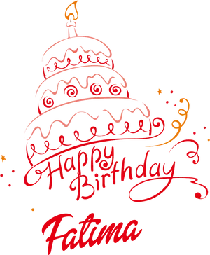 Happy Birthday Fatima Cake Illustration PNG Image