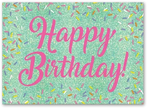 Happy Birthday Sprinkles Card PNG Image