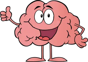 Happy Brain Cartoon Character.png PNG Image