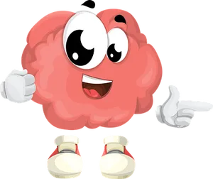 Happy Brain Character Cartoon PNG Image