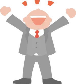 Happy Businessman Celebration Clipart PNG Image