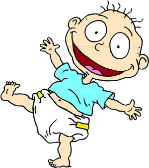 Happy Cartoon Baby Dancing PNG Image