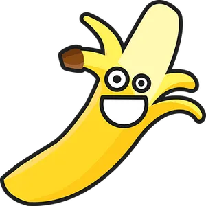 Happy Cartoon Banana PNG Image