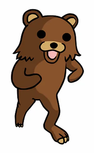 Happy Cartoon Bear Walking PNG Image