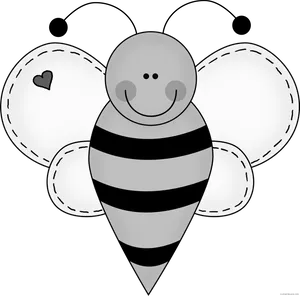 Happy Cartoon Bee Clipart PNG Image