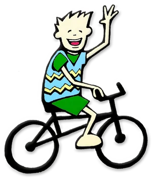 Happy Cartoon Child Biking PNG