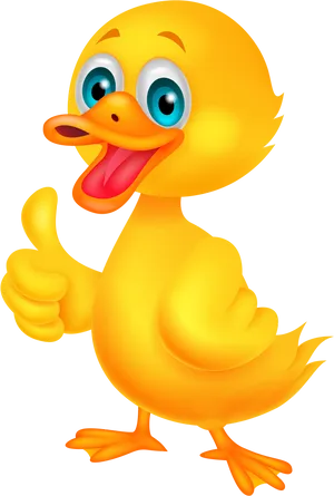 Happy Cartoon Duck Giving Thumbs Up PNG Image