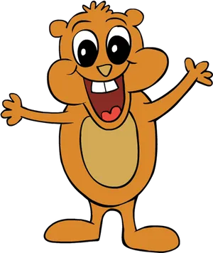 Happy Cartoon Groundhog PNG Image