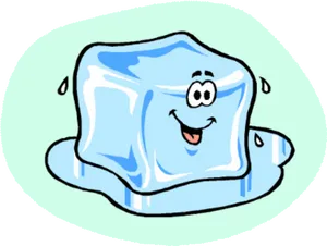 Happy Cartoon Ice Cube PNG Image