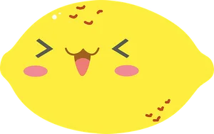 Happy Cartoon Lemon Graphic PNG Image