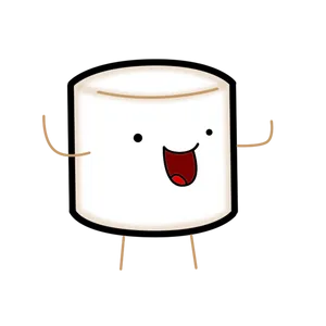 Happy Cartoon Marshmallow PNG Image