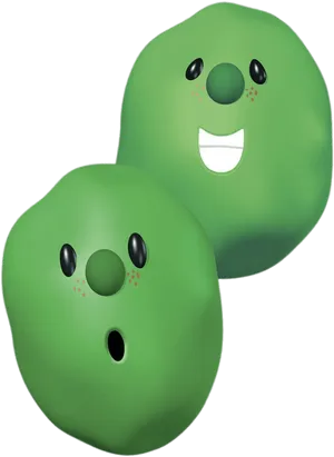 Happy Cartoon Peas Graphic PNG Image