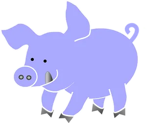 Happy Cartoon Pig Black Background PNG Image