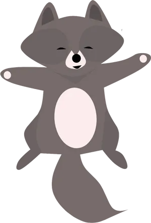 Happy Cartoon Raccoon PNG Image