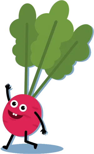 Happy Cartoon Radish PNG Image