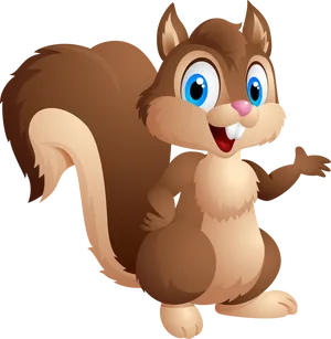 Happy Cartoon Squirrel PNG Image