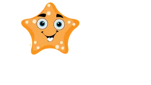 Happy Cartoon Starfish PNG Image