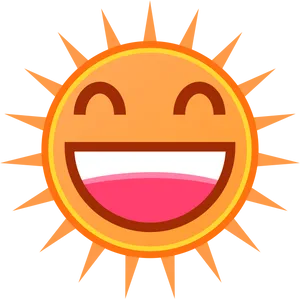 Happy Cartoon Sun Graphic PNG Image