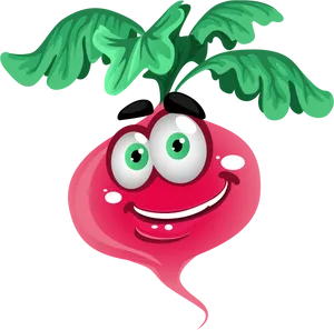 Happy Cartoon Turnip Character PNG Image