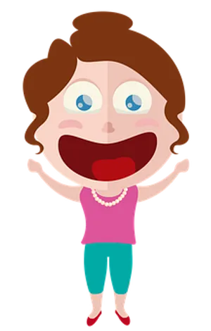 Happy Cartoon Woman Illustration PNG Image