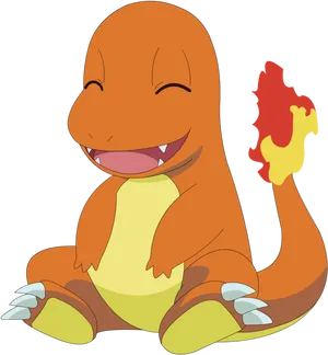 Happy Charmander Pokemon PNG Image