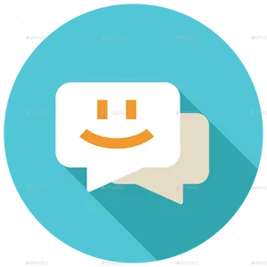 Happy Chat Bubble Icon PNG Image