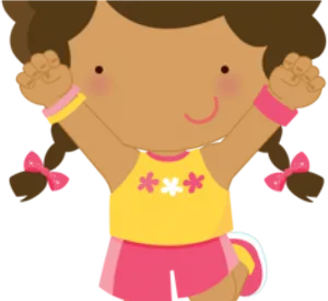 Happy Child Runner Cartoon PNG Image