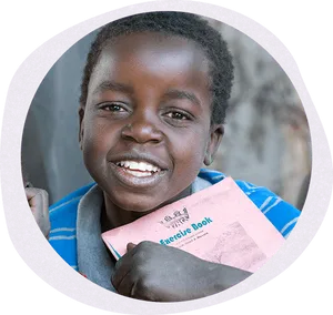 Happy Child With Exercise Book PNG