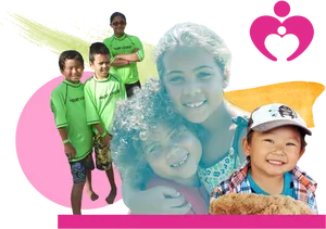 Happy Children Collage PNG Image