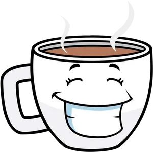 Happy Coffee Cup Cartoon PNG Image