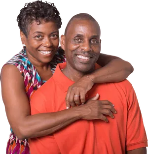 Happy Couple Embrace PNG Image