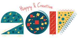 Happy Creative Abstract Artwork PNG Image