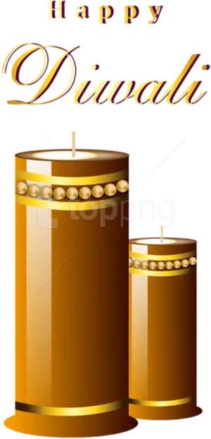 Happy Diwali Candles Graphic PNG Image