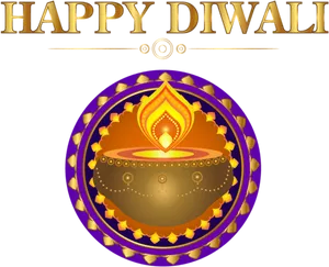 Happy Diwali Greeting Design PNG Image