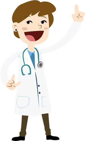 Happy Doctor Cartoon Character PNG Image