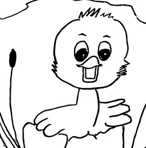 Happy Duckling Sketch PNG Image