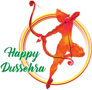 Happy Dussehra Celebration Archer PNG Image