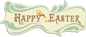 Happy Easter Bannerwith Bird PNG Image