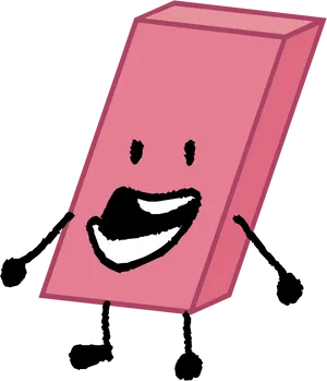 Happy Eraser Cartoon Character PNG Image