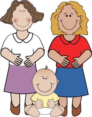 Happy Family Cartoon Illustration PNG Image