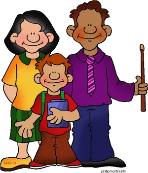 Happy Family Cartoon PNG Image