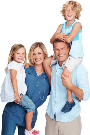 Happy Family Portrait Smiling Together PNG Image